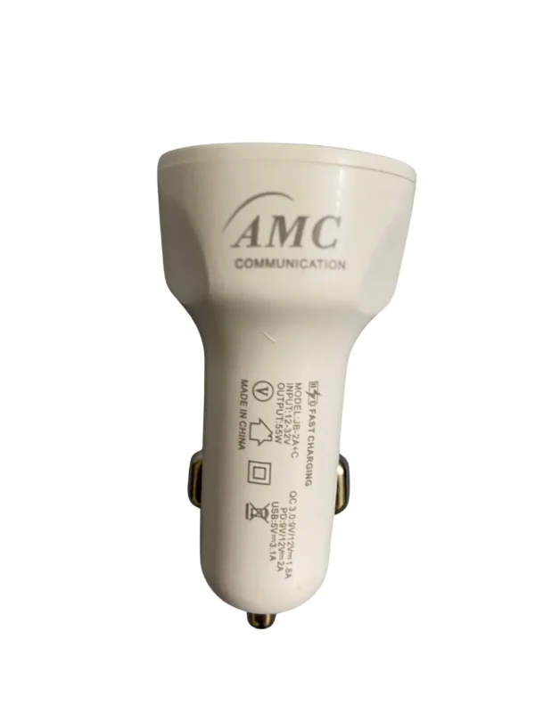 AMC JB-2A+C 55W fast car chargerwhite dual port QC 3.0 PD adapter